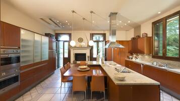 Villa, Balcony | Private kitchen | Full-sized fridge, microwave, oven, stovetop