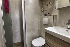 Shower, soap, toilet paper
