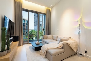 Superior Apartment, 1 Bedroom, Kitchen, City View | Living area | TV