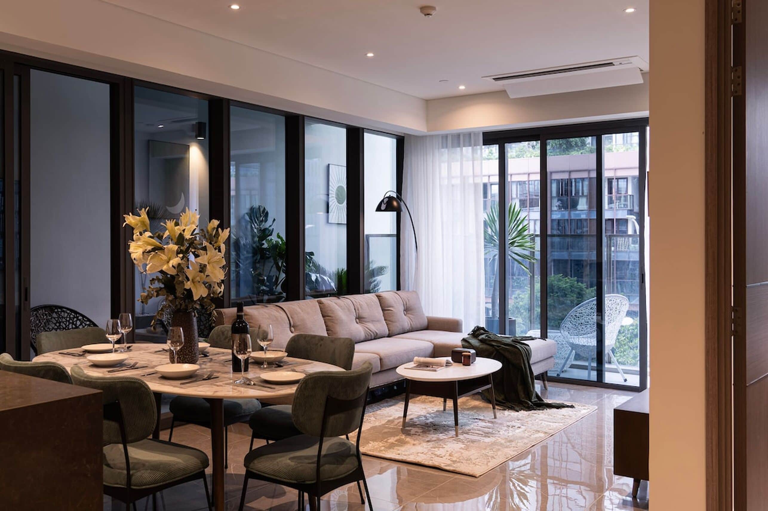 高級公寓, 3 間臥室, 廚房, 城市景 | 客廳 | 35 吋電視連有線電視頻道