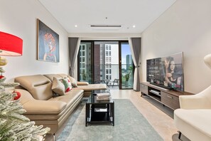 Superior Apartment, 3 Bedrooms, Kitchen, City View | Living area - The Metropole - Horizon View Riverside  (Ho Chi Minh City)