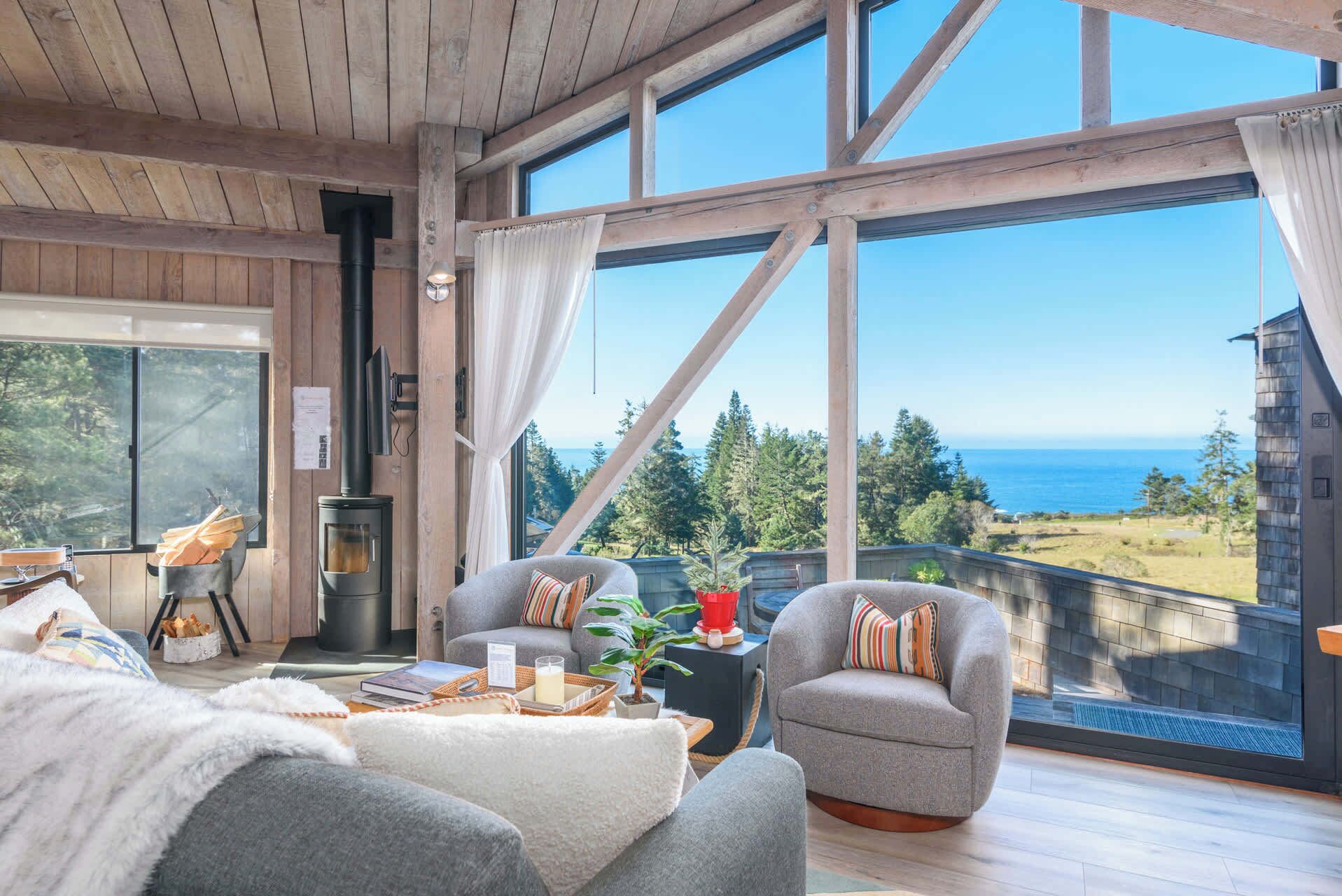 Televisión y chimenea 