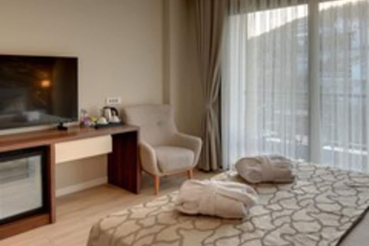 Minibar, caja de seguridad en la habitación y escritorio
