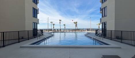 Outdoor pool, a heated pool