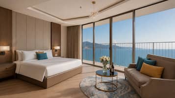 Condo Premier, quang cảnh một góc biển | Bộ trải giường bằng vải cotton Ai Cập, bộ đồ giường cao cấp