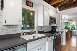 Microwave, oven, stovetop, dishwasher - Waterfront home in Downtown Baileys Harbor- Across from the Brewery! (Baileys Harbor)