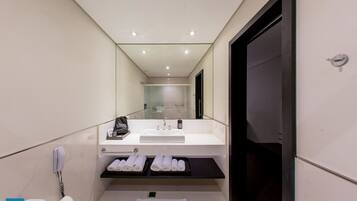 Hair dryer, towels