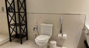 Hair dryer, towels