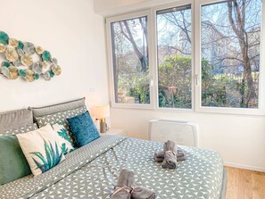 1 soverom, strykejern/-brett, wi-fi (inkludert) og sengetøy