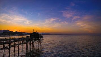 Private beach nearby, white sand, beach shuttle