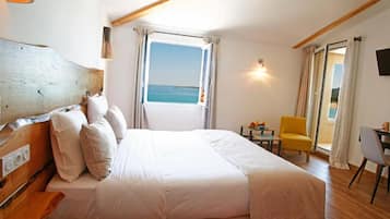 Superior-Doppelzimmer, Balkon, Meerblick | Hochwertige Bettwaren, Zimmersafe, Schreibtisch, schallisolierte Zimmer