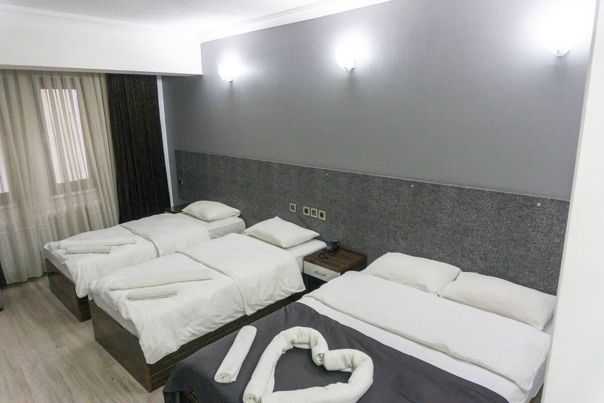 Neljän hengen perhehuone | Minibaari, työpöytä, kannettavalle tietokoneelle sopiva työtila