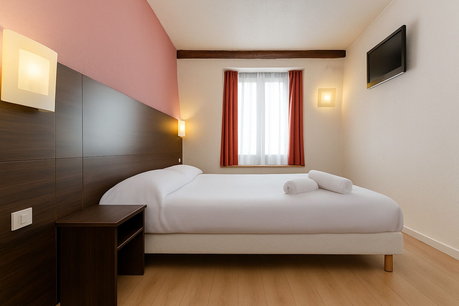 Eenpersoonskamer | Een bureau, verduisterende gordijnen, geluiddichte muren