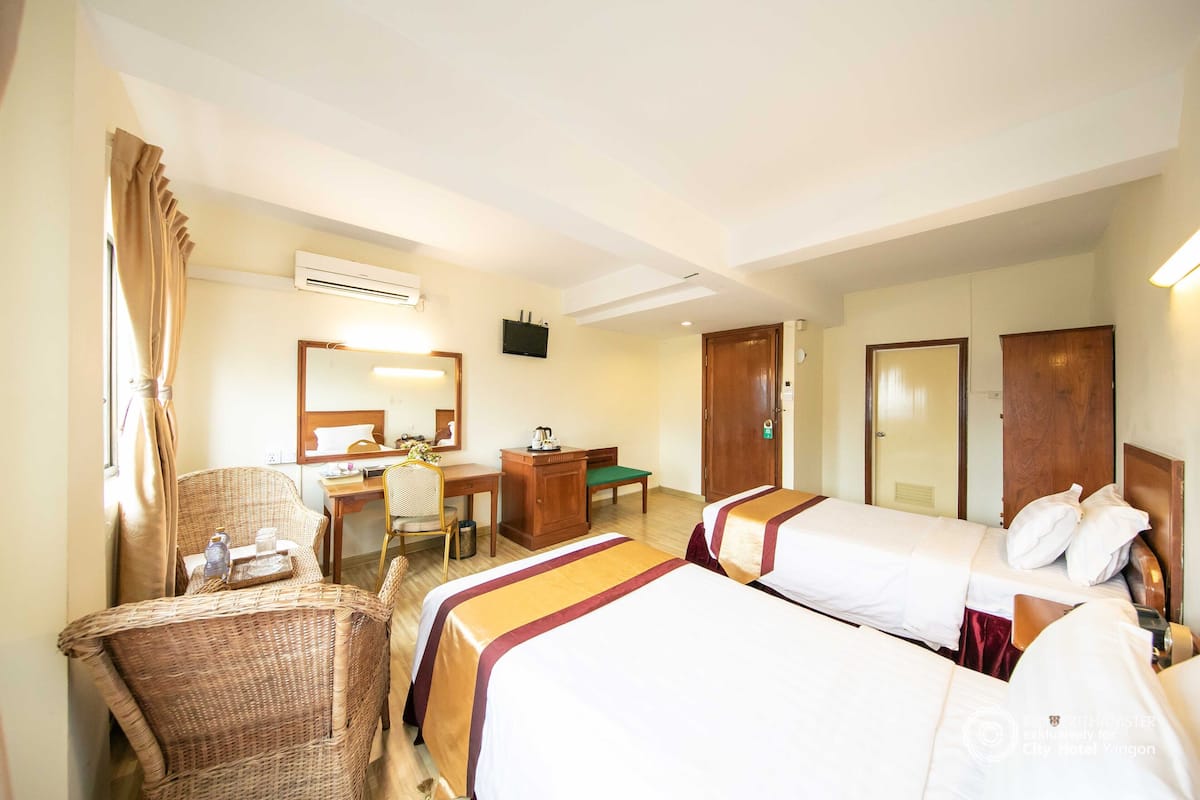 Desk, blackout curtains, rollaway beds, free WiFi
