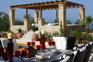 Superior Villa, Private Pool, Sea View | Outdoor dining