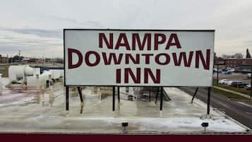 A large billboard advertising Nampa Downtown Inn.