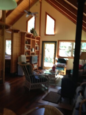 Flat-screen TV, fireplace - Volcano Hidden Cottage (Volcano)