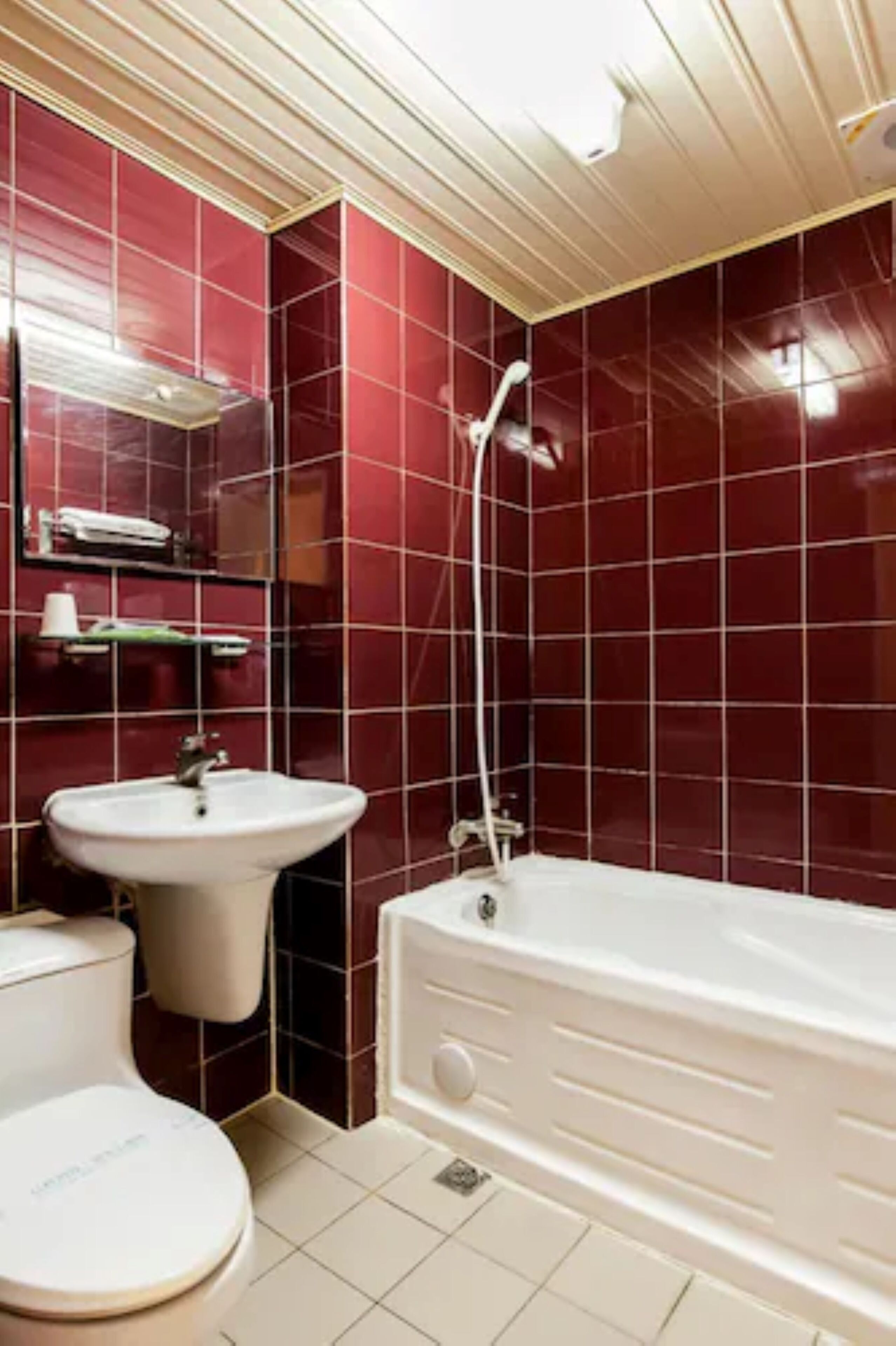 Shower, free toiletries, hair dryer, slippers