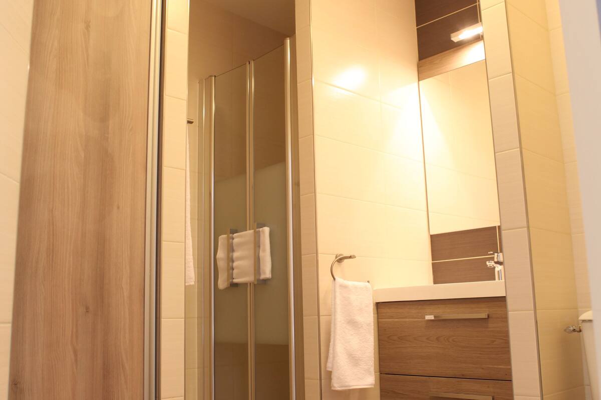 standard single room, non smoking | bathroom | shower, free toiletries, hair dryer, towels