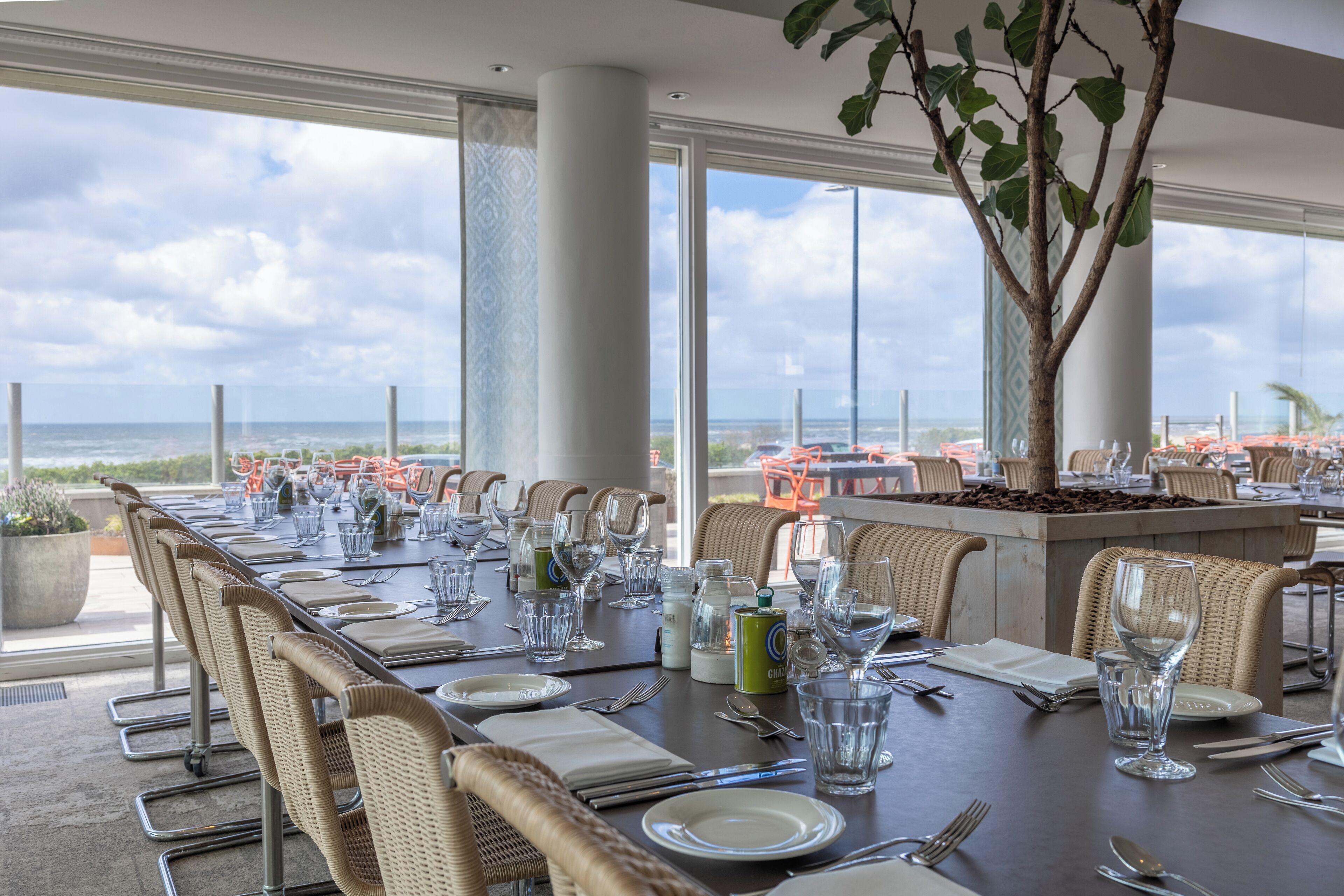 breakfast, lunch, dinner served; beach views