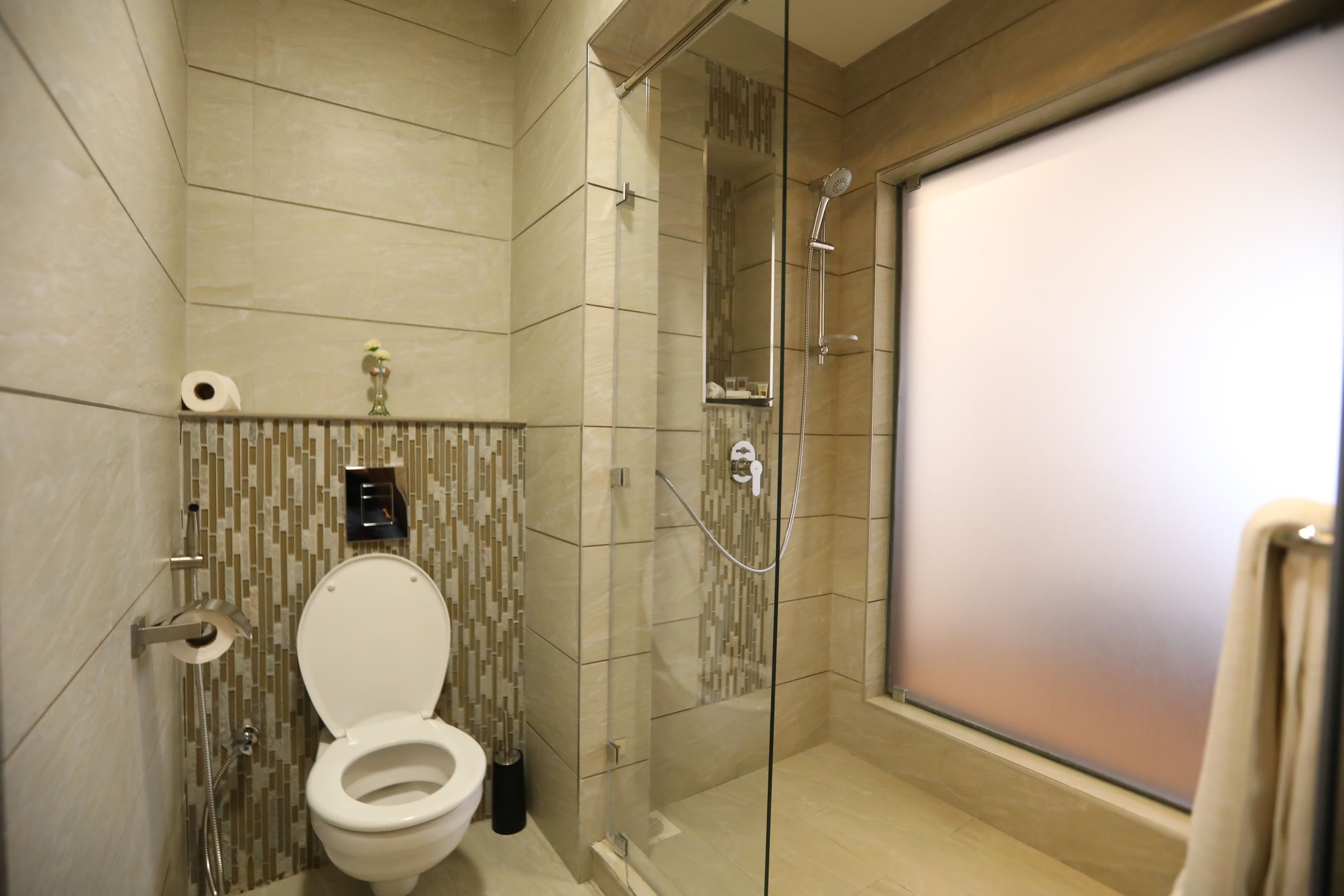 presidential suite | bathroom | shower, rainfall showerhead, free toiletries, hair dryer