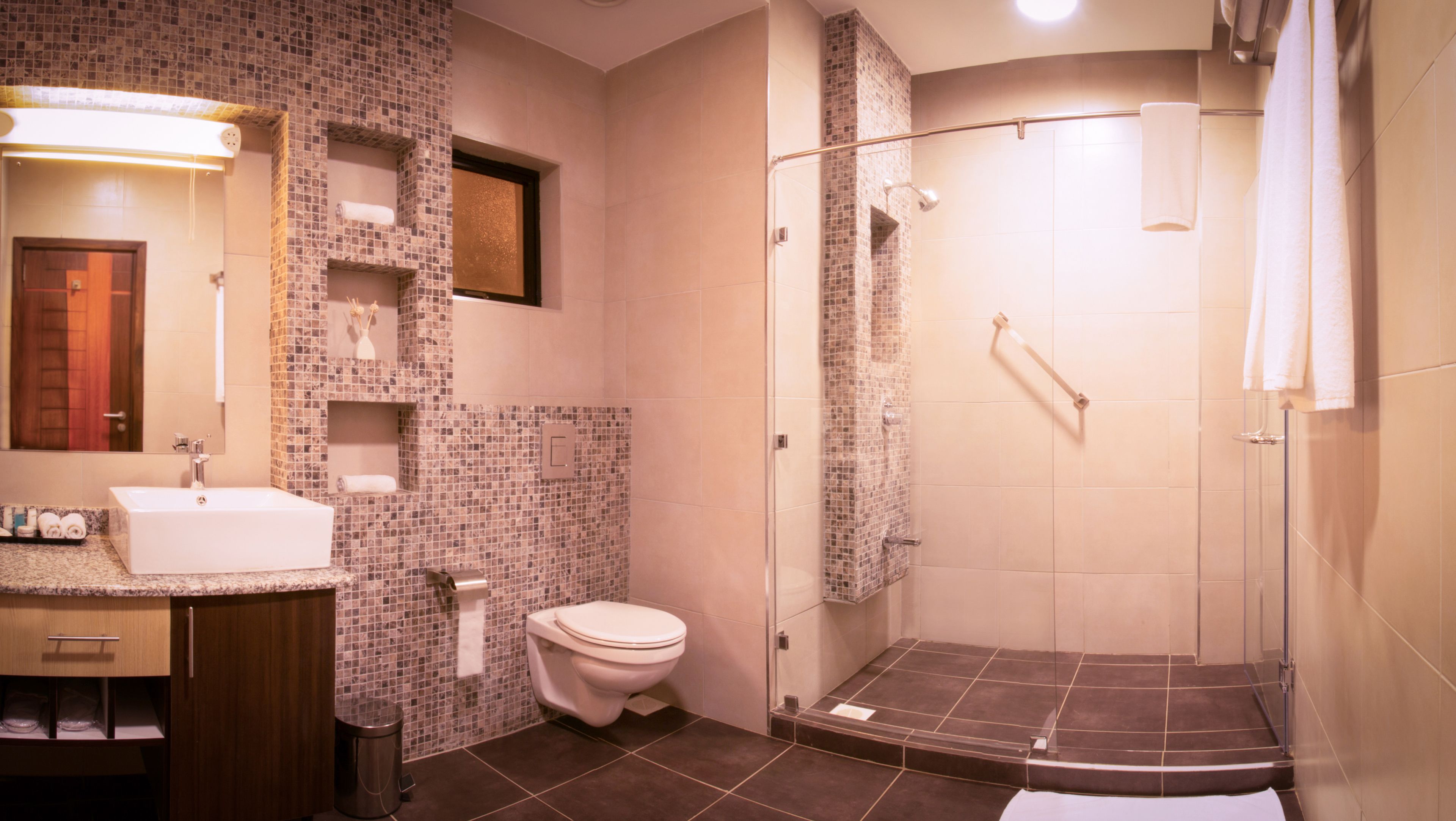 two bedroom executive suite | bathroom | shower, rainfall showerhead, free toiletries, hair dryer