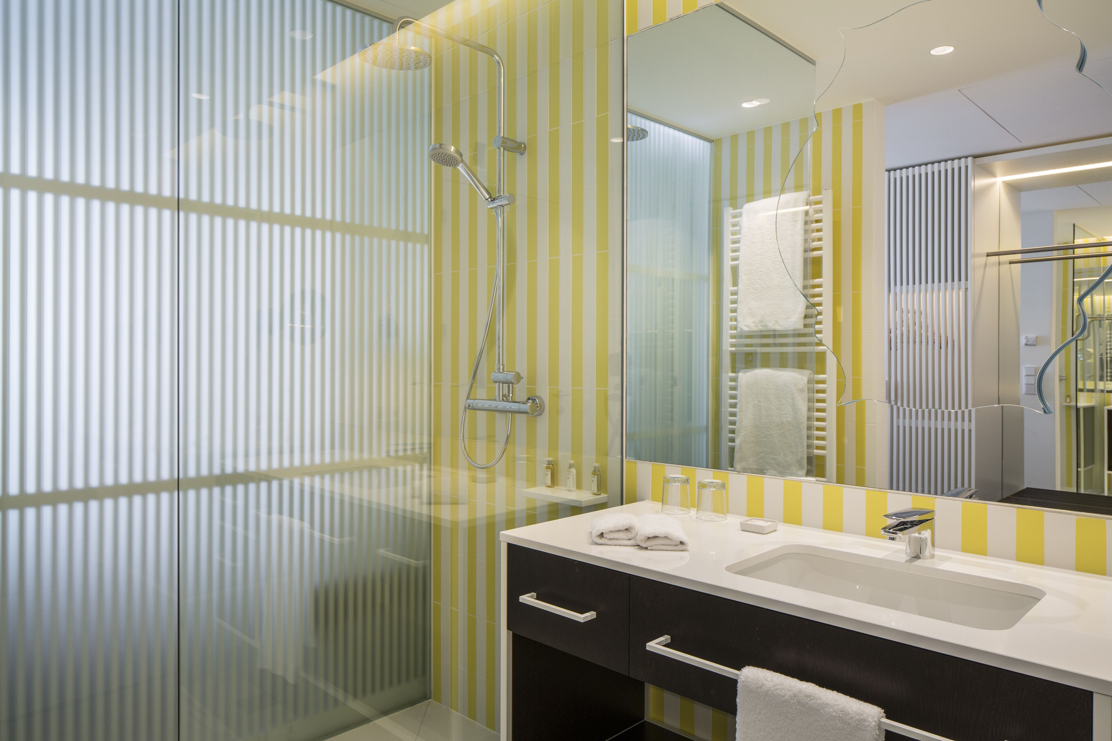 rainfall showerhead, free toiletries, hair dryer, bathrobes