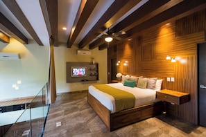 Roupas de cama premium, cofres nos quartos, individualmente decorados