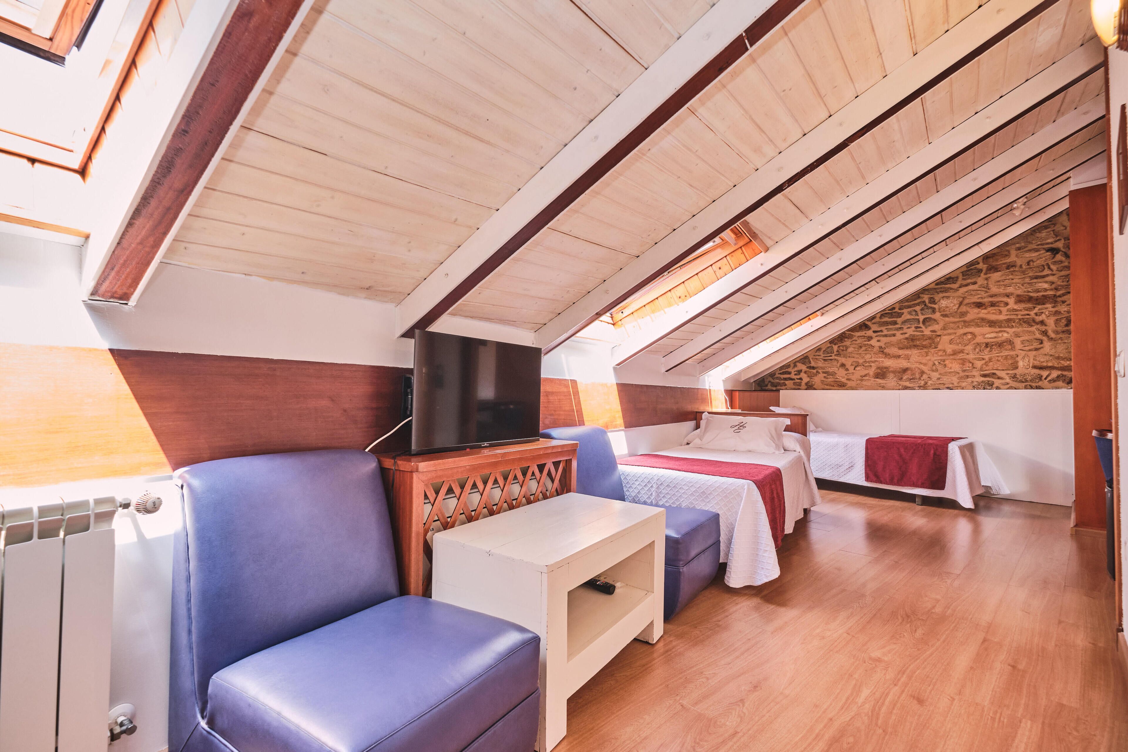 family room | desk, blackout curtains, soundproofing, free wifi