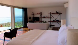 Suite panoràmica, terrassa | 1 dormitori, escriptori, cortines opaques i wifi gratuïta 