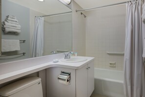 Free toiletries, hair dryer, towels