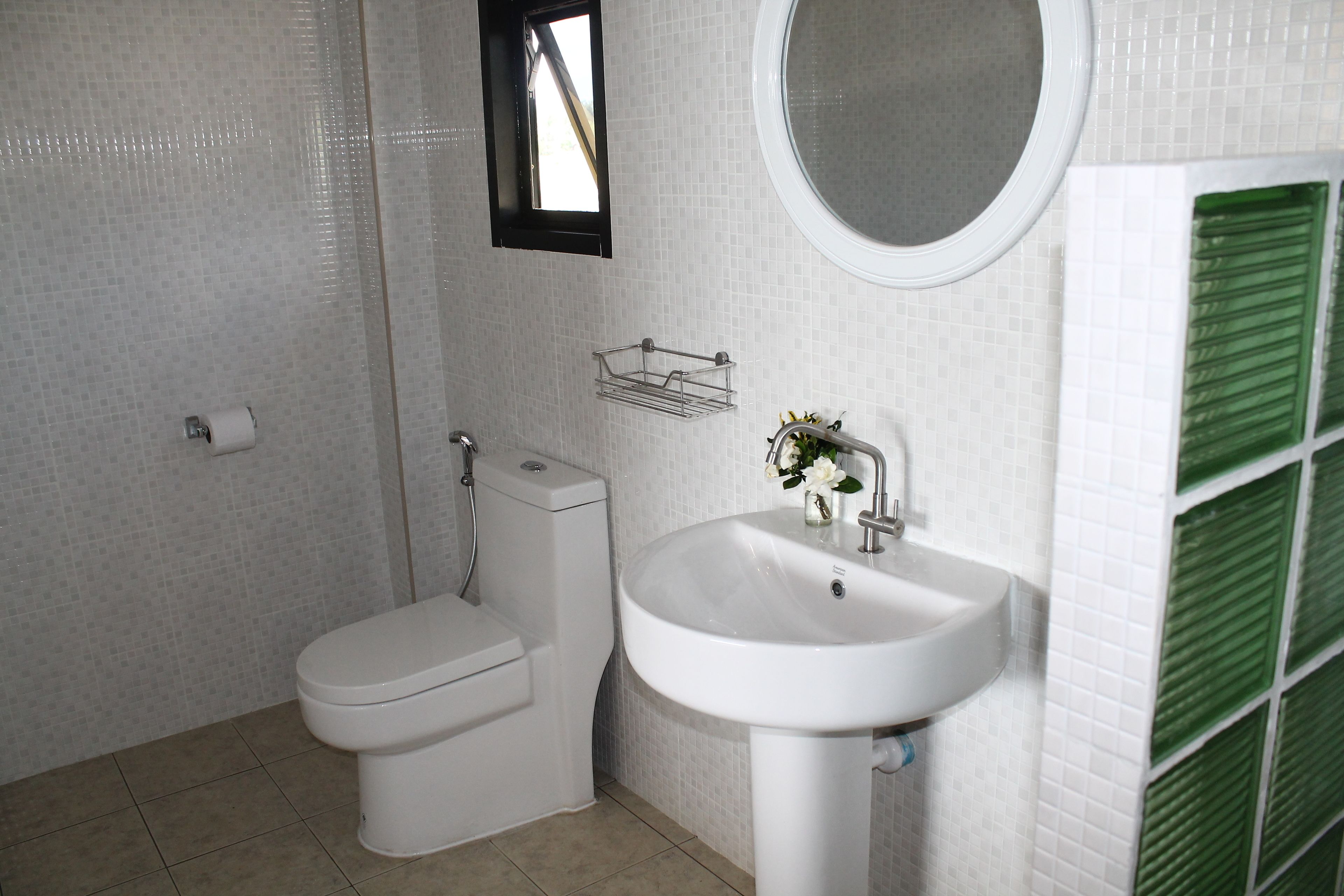 superior double bungalow (8) | bathroom | shower, free toiletries, hair dryer, slippers