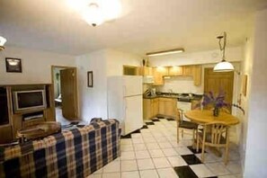 Superior Suite, 1 King Bed, Jetted Tub | Private kitchen | Full-size fridge, microwave, oven, stovetop