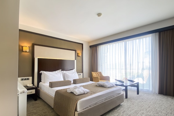 Premium bedding, down comforters, minibar, in-room safe