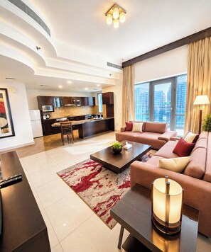 Apartment 1 Bedroom, Creek View | 私人厨房 | 冰箱、微波炉、茶具/咖啡用具、电热水壶