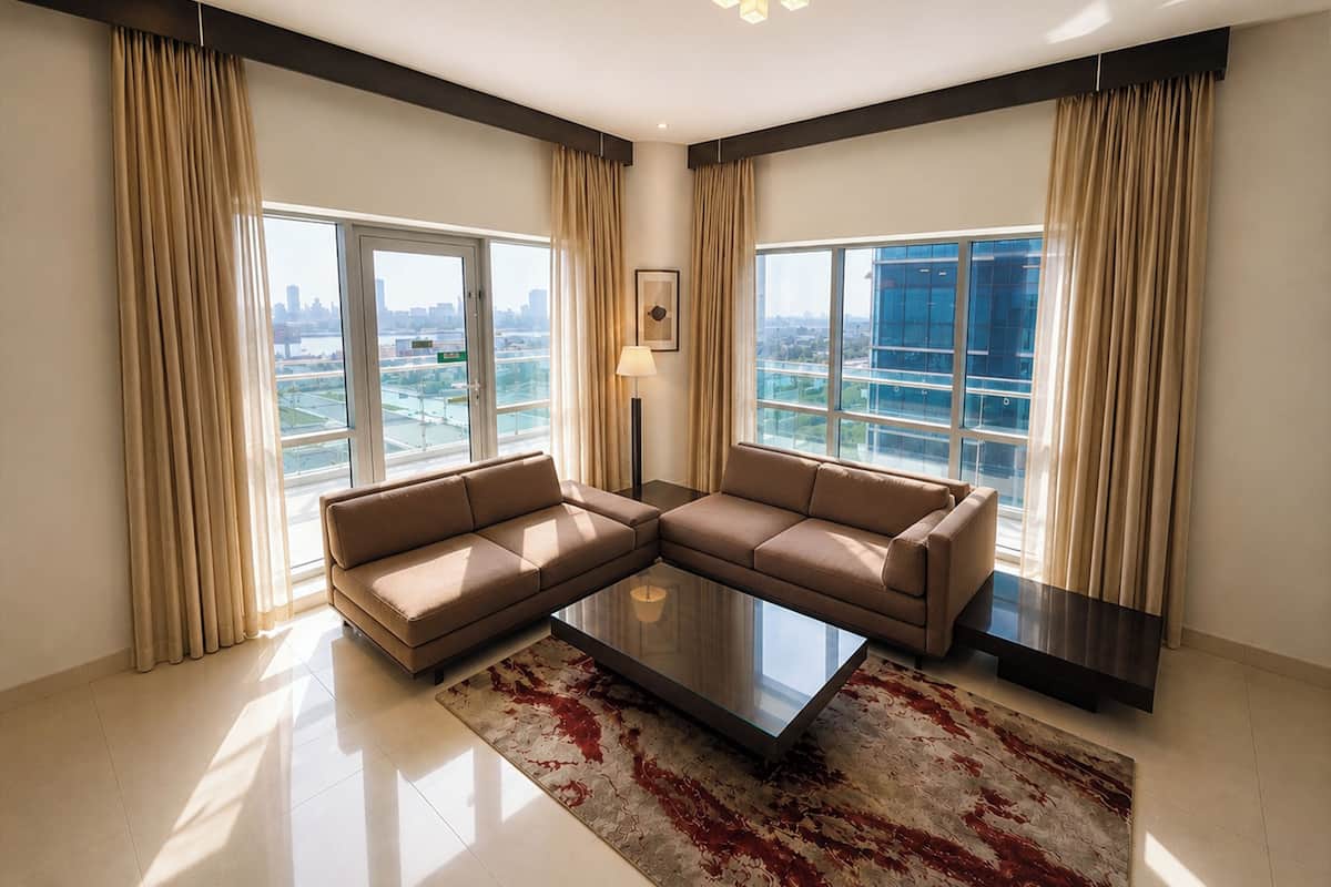 Apartment 1 Bedroom, Creek View | Living area | 32-inch TV with cable channels