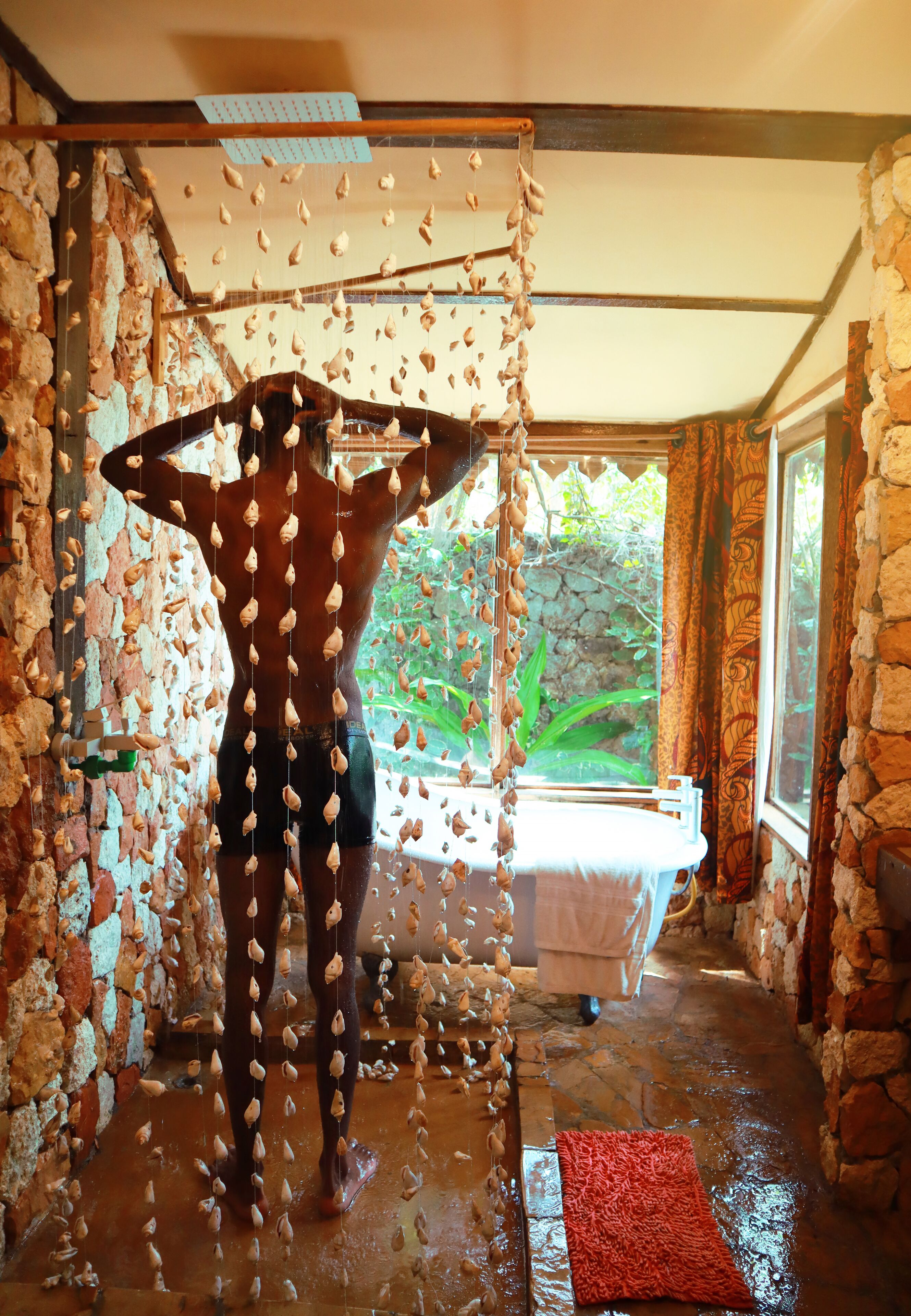 separate bathtub and shower, designer toiletries, hair dryer, bathrobes