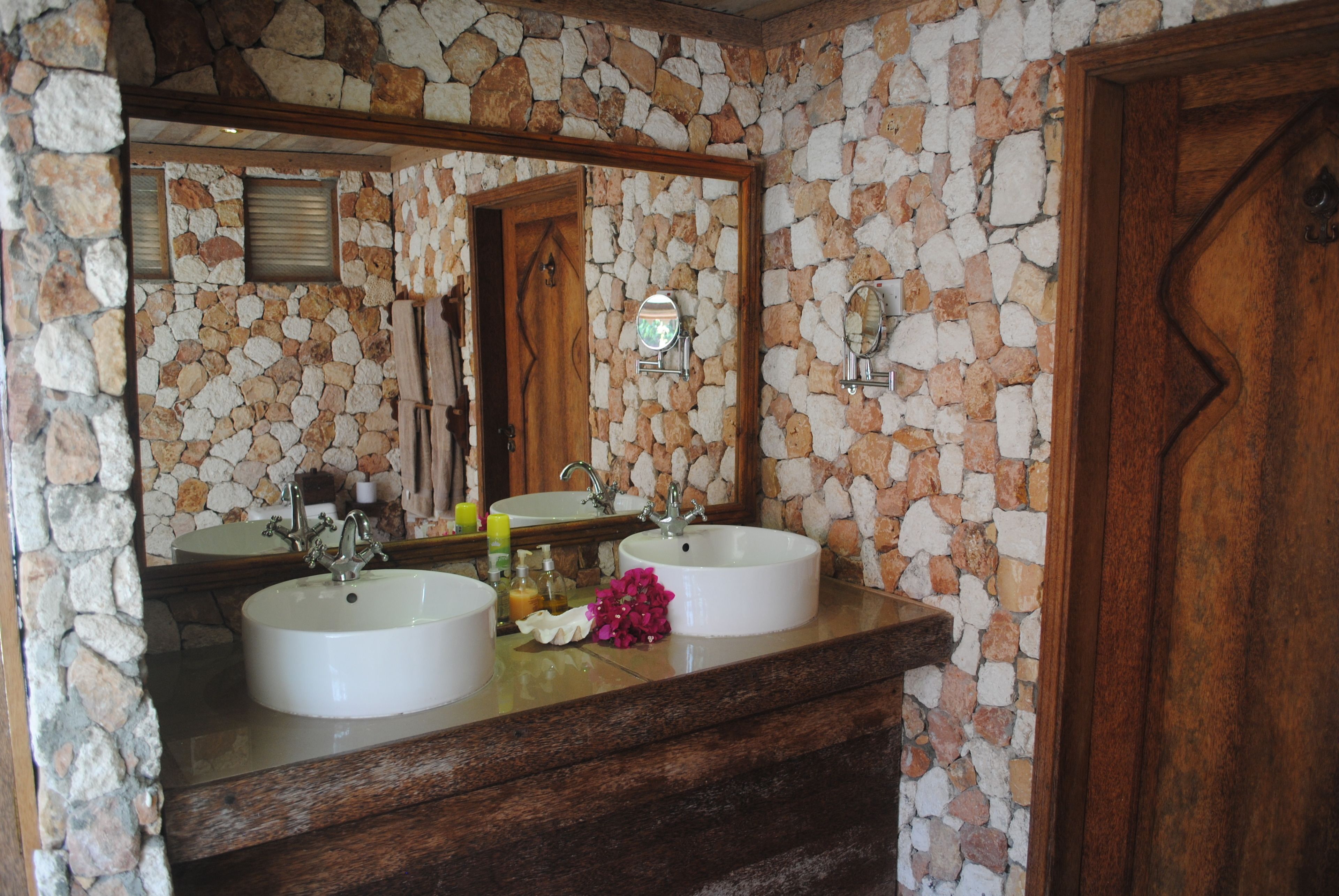 separate bathtub and shower, designer toiletries, hair dryer, bathrobes