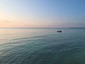 On the beach, white sand, beach bar