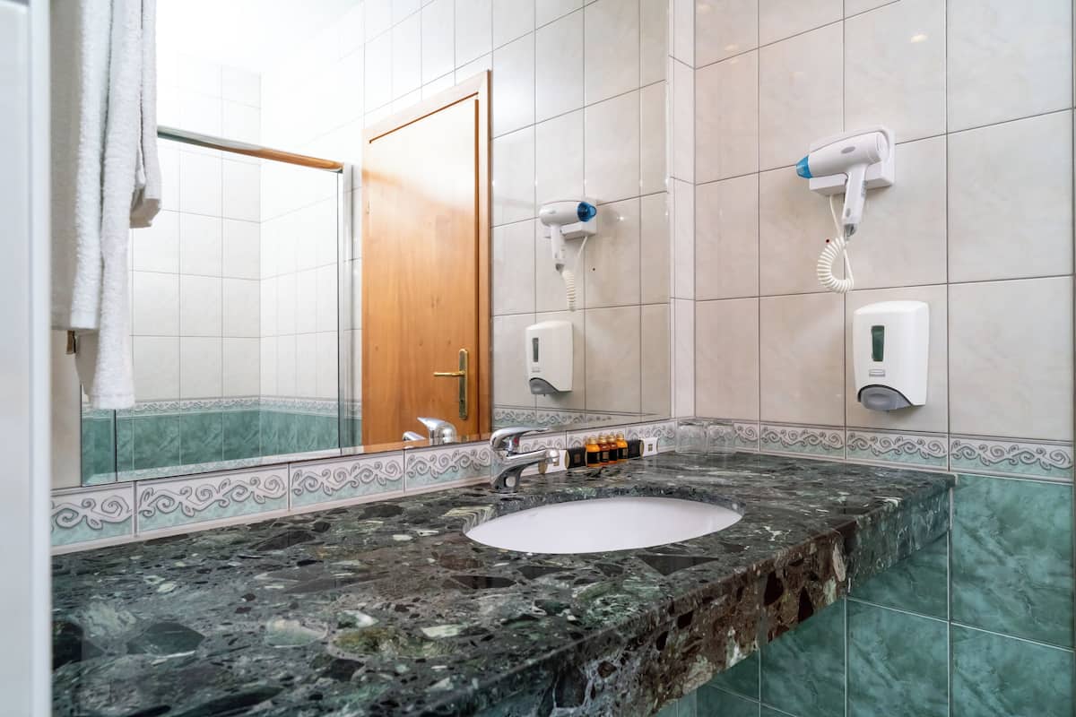 free toiletries, hair dryer, towels, soap