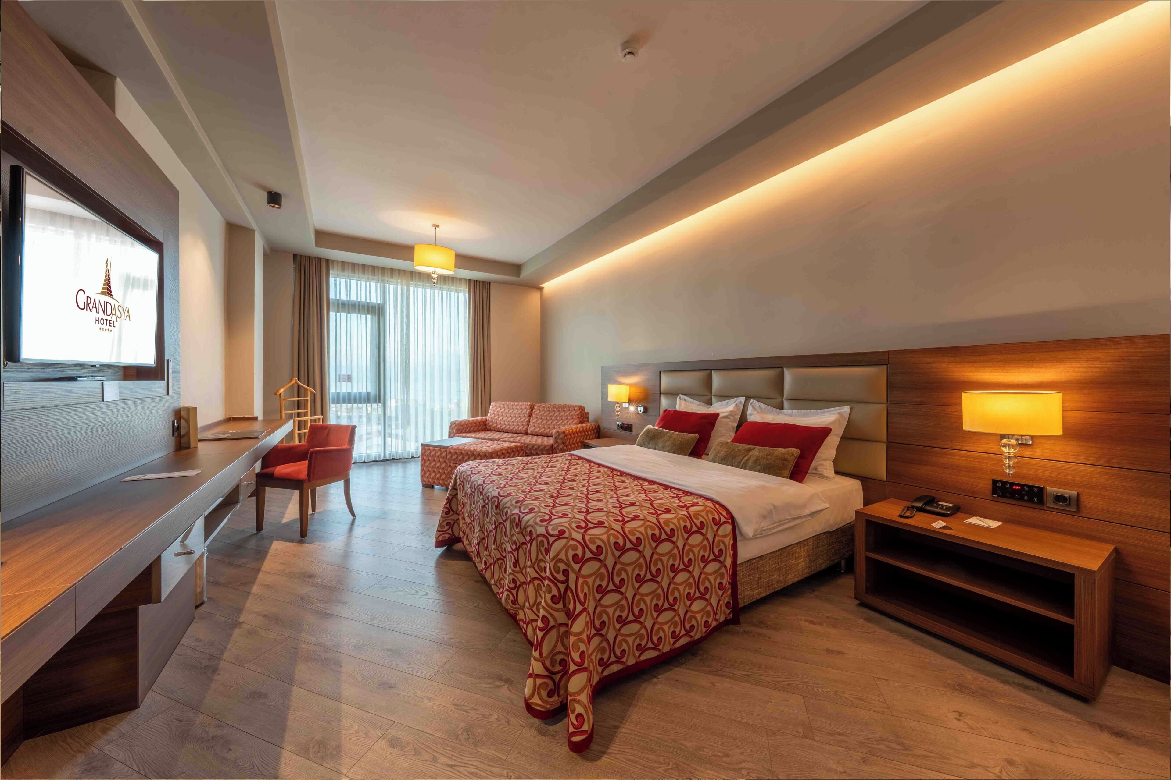 Ropa de cama de alta calidad y minibar 