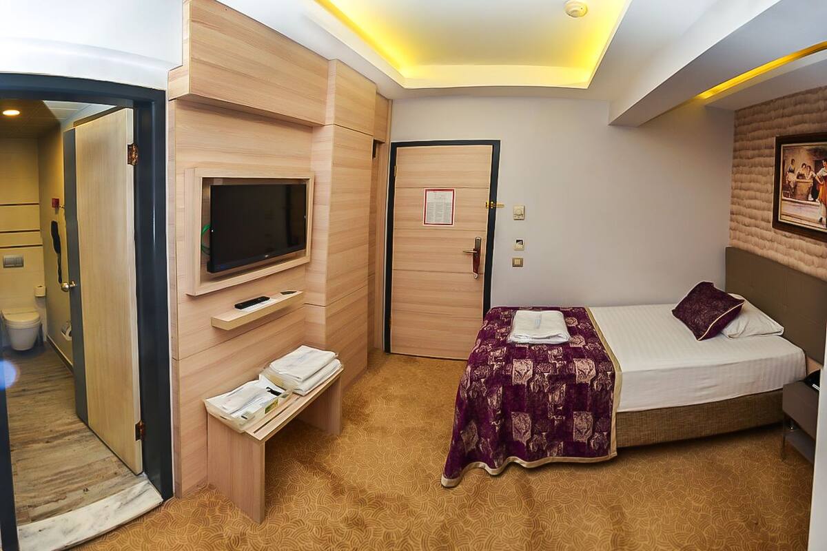 economy single room, 1 bedroom, smoking, courtyard view | premium bedding, minibar, in-room safe, desk