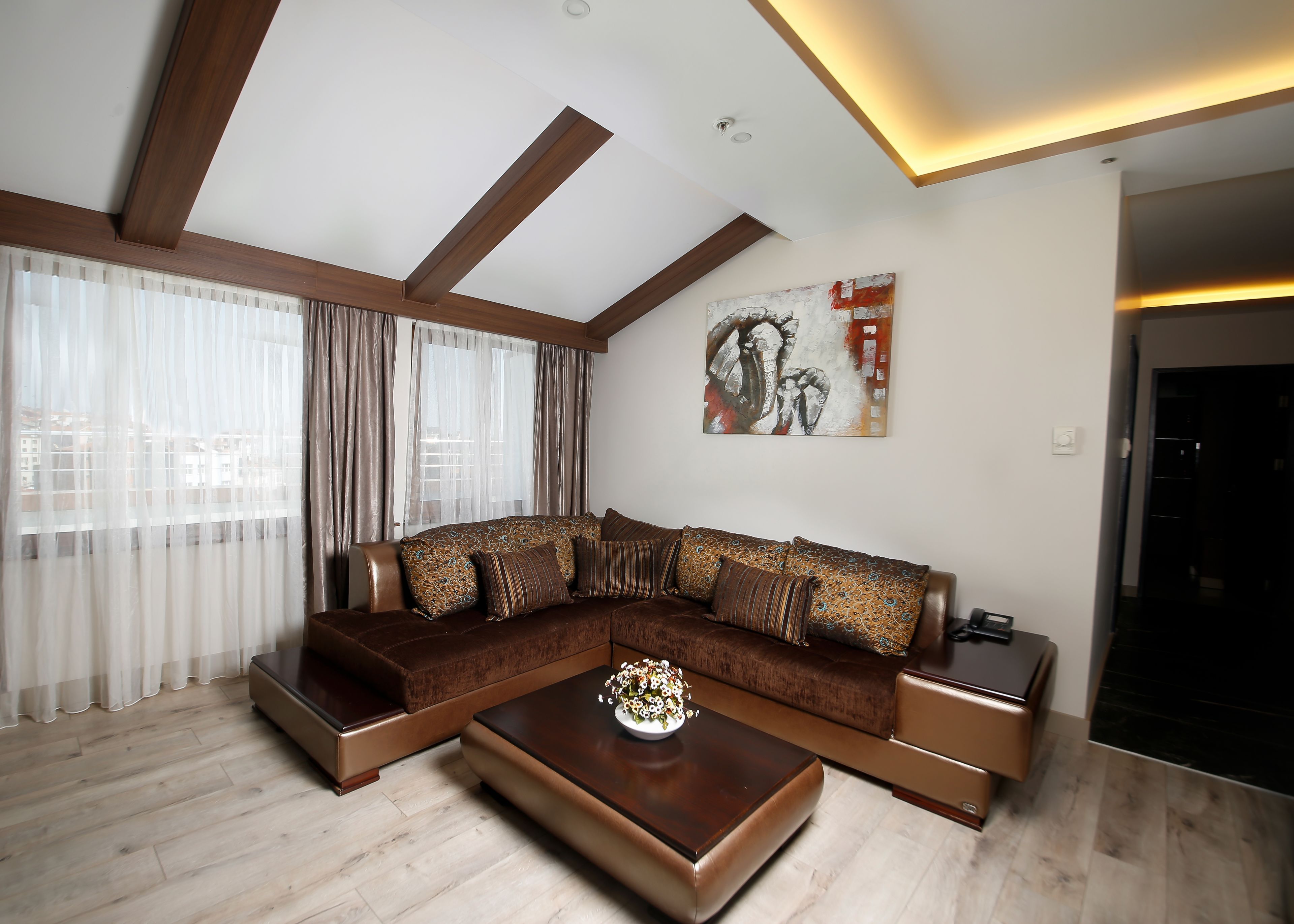 Deluxe Suite, 2 Bedrooms, Accessible | Living area | LCD TV