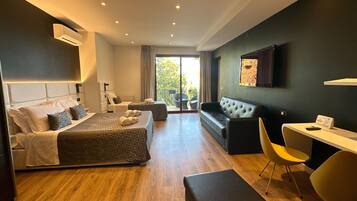 Panoramic Room, Terrace, Poolside | 1 bedroom, premium bedding, blackout drapes, soundproofing