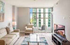 Appartement Luxe, 1 chambre | Salle de séjour