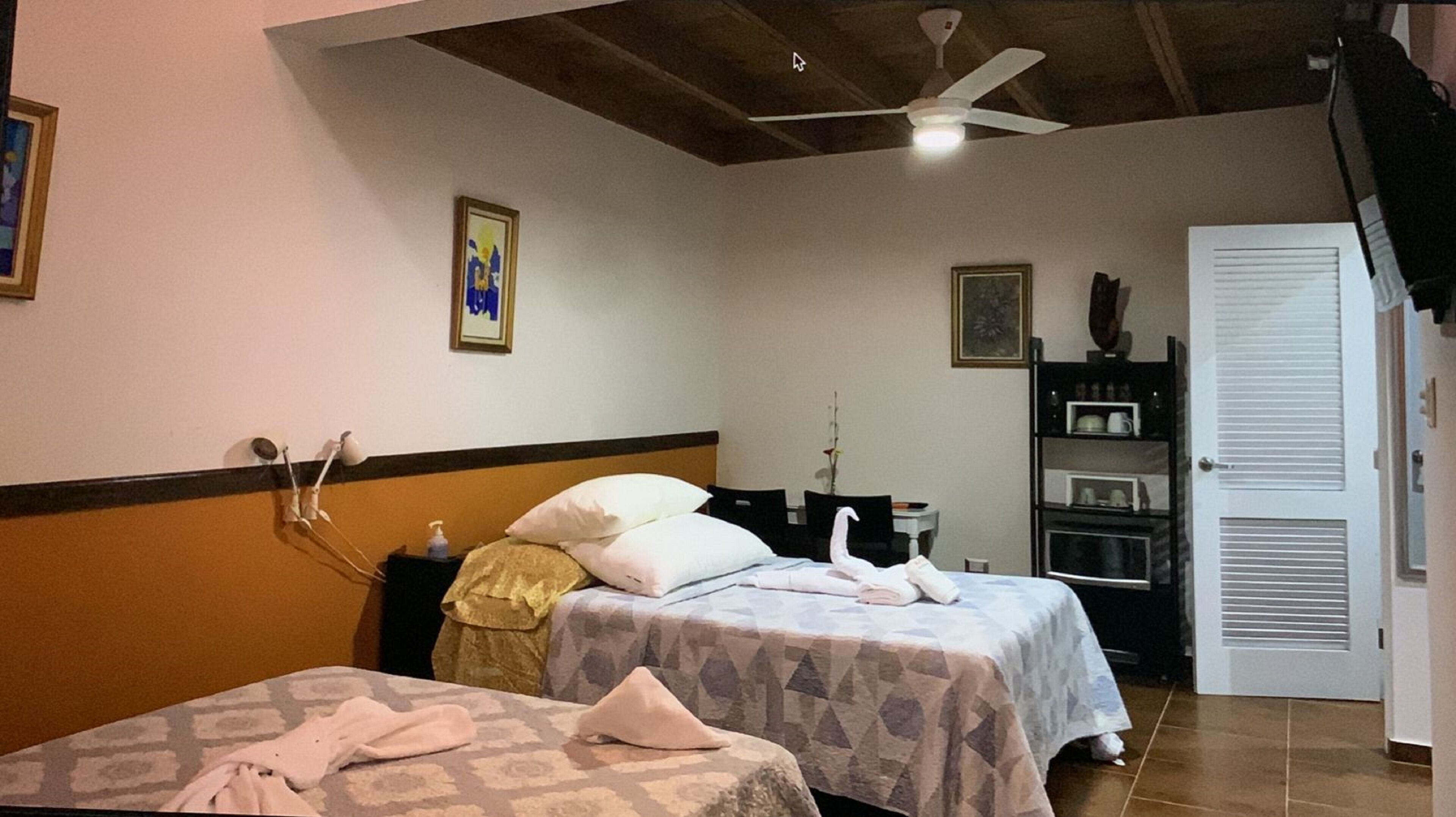 family quadruple room, 2 queen beds | desk, soundproofing, iron/ironing board, free wifi