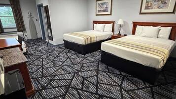 Standard Room, 2 Queen Beds, Poolside | Desk, laptop workspace, blackout curtains, free WiFi