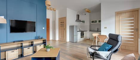 Apartemen, 1 kamar tidur, balkon | 1 kamar tidur, setrika/meja setrika, dan Wi-Fi gratis