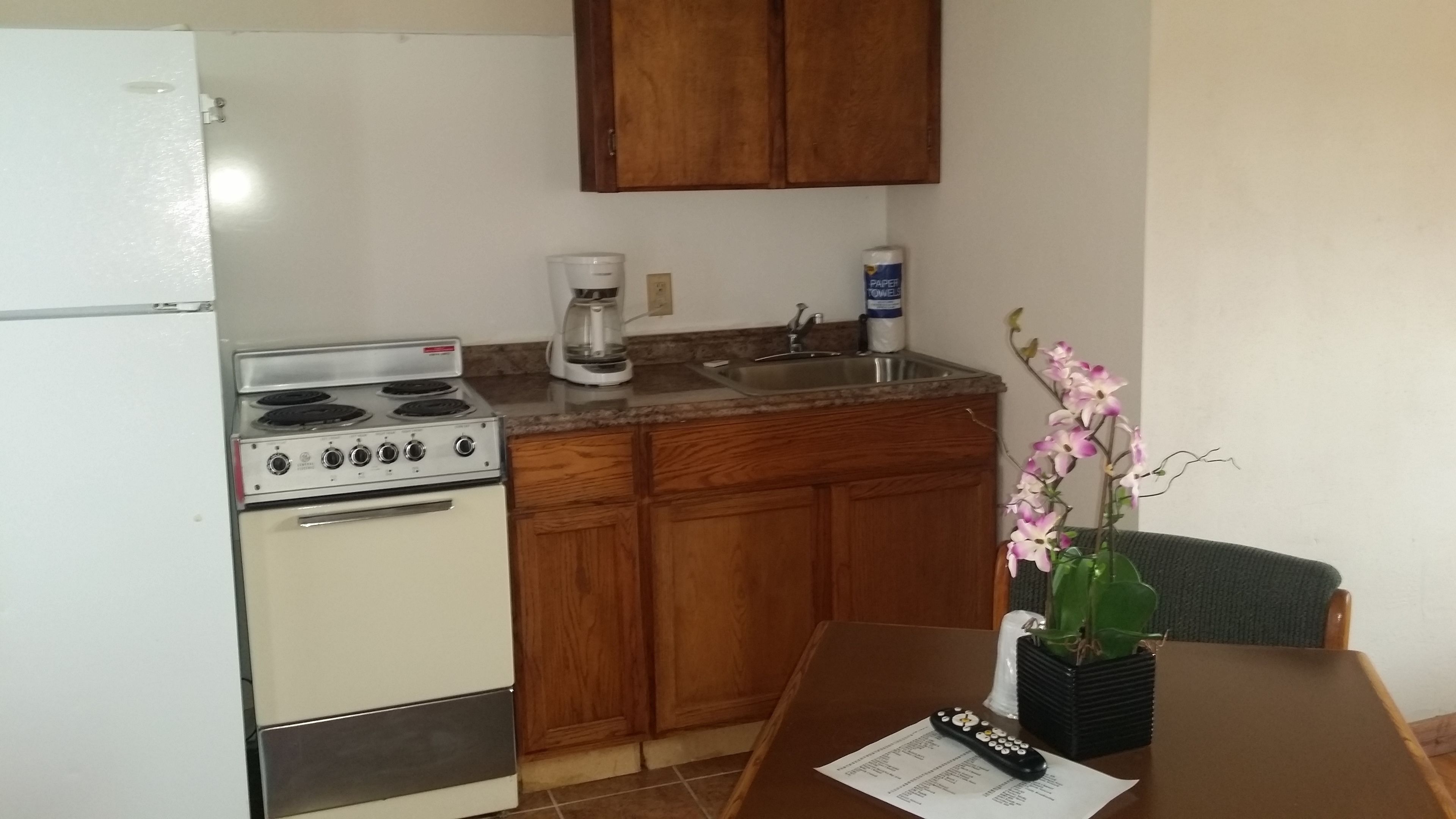 Studio Suite, 1 Queen Bed, Kitchen, City View | Private kitchen | Fridge, microwave