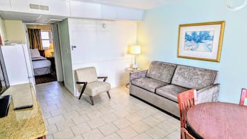 49-inch flat-screen TV with satellite channels, TV